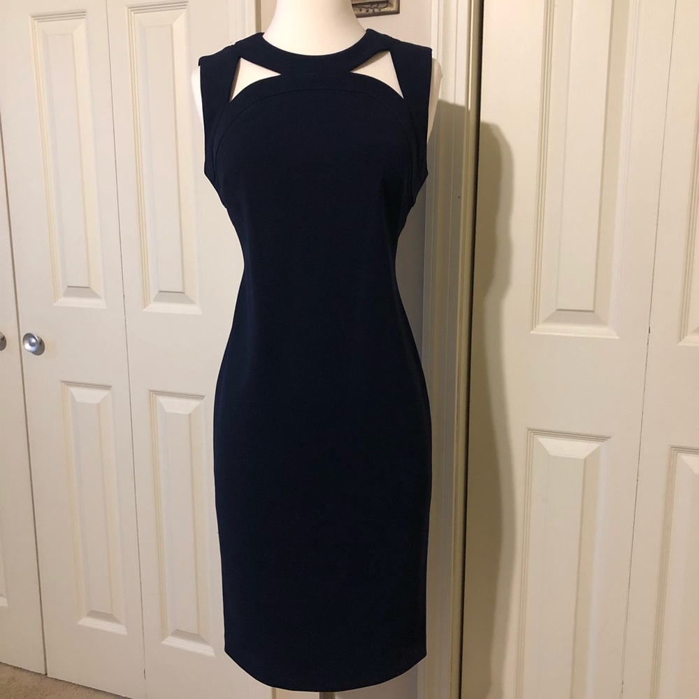 Calvin Klein Cutout Crepe Sheath Dress